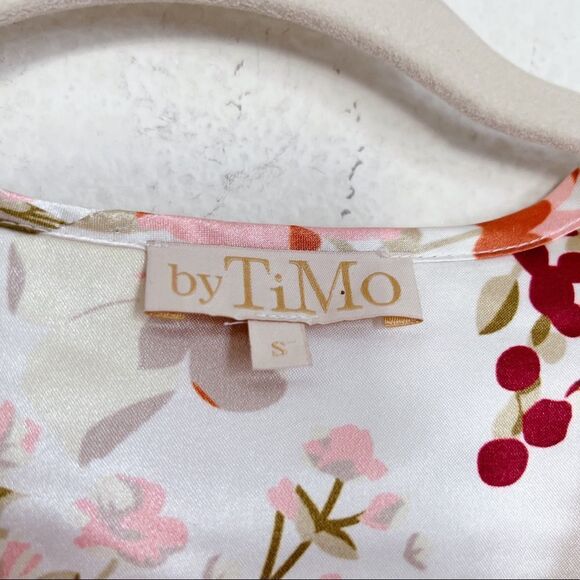 byTiMO Satin Floral Synthetic Wrap Midi Dress size - Picture 5 of 12